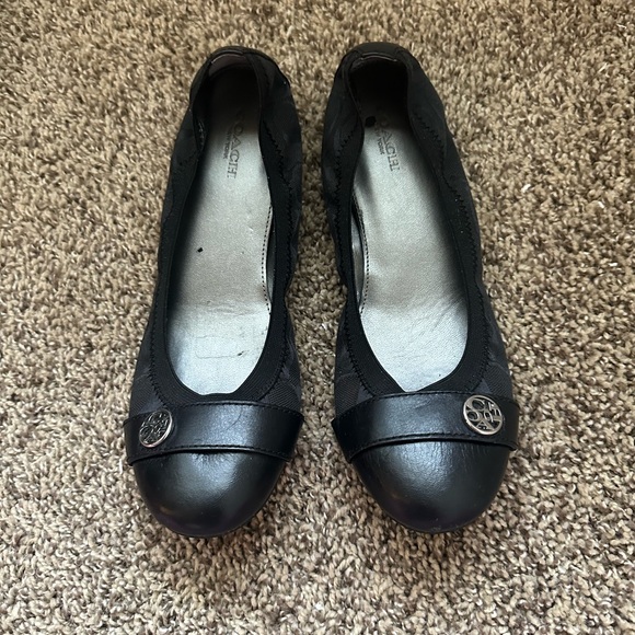 Coach Shoes - Coach Chelsea Slip On Flats Black Logo Women’s Size 7